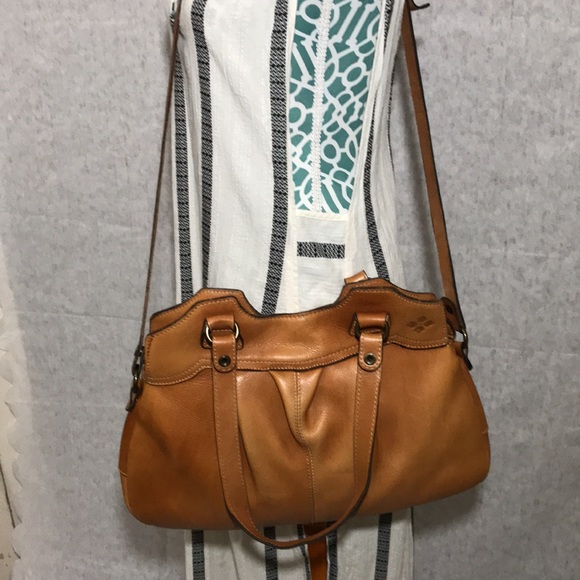 Patricia Nash Large Tan Leather Shoulder Crossbody - Picture 1 of 16